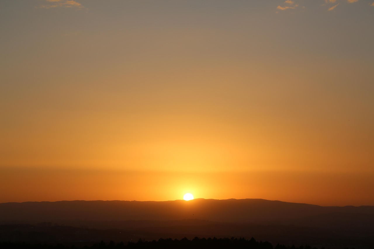 sonnenuntergang, himmel, dämmerung, nachleuchten, horizont, sonne, farben des sonnenuntergangs, natur, abend scharlachrot, abend