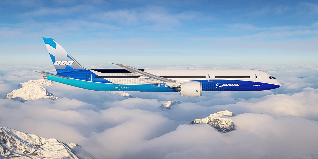 airplane, plane, sky, aircraft, aviation, boeing, flight, jet, airliner, luxury plane, nature, transportation