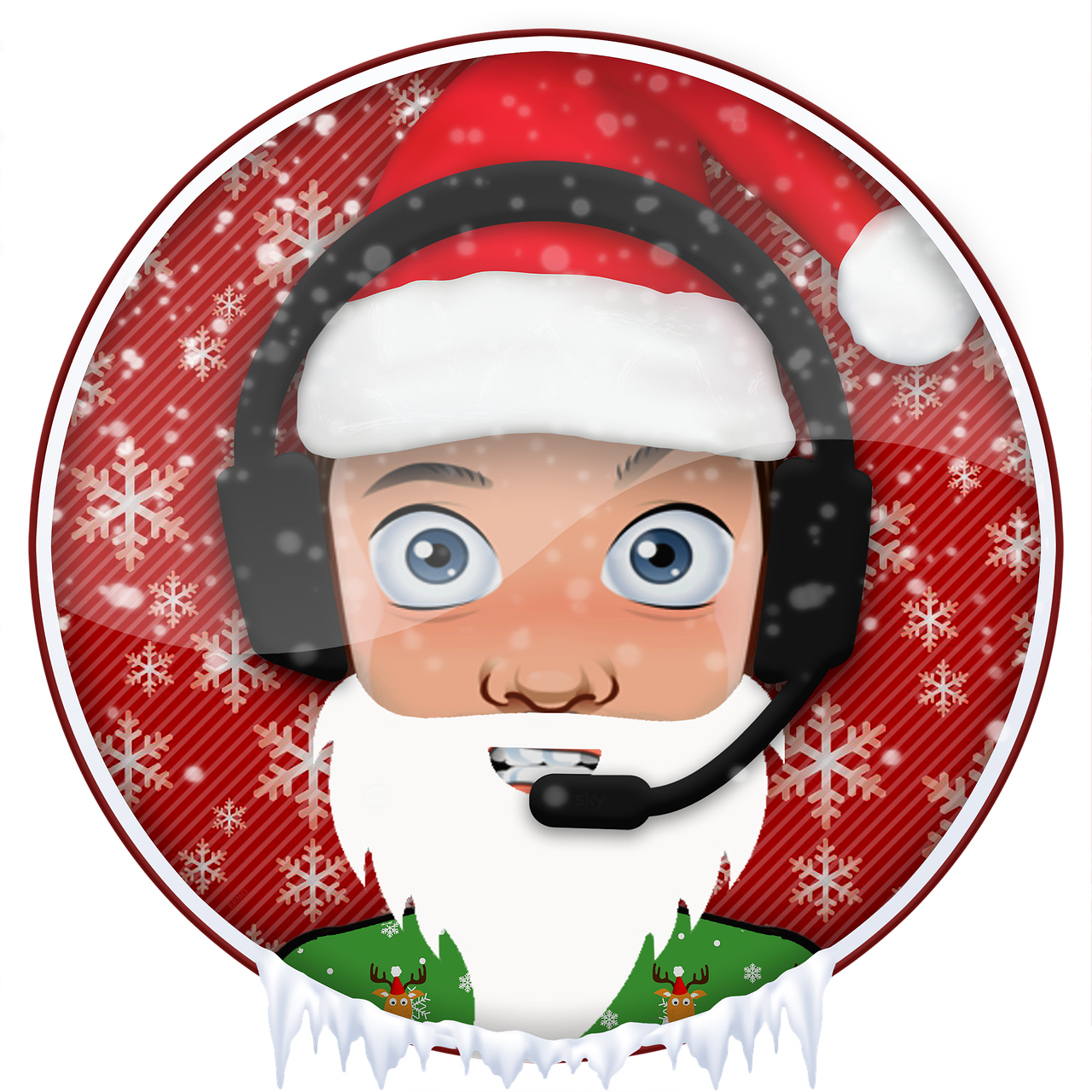 profile pic, nature, christmas, call center, headset, headphones, service, santa claus, winter, snow