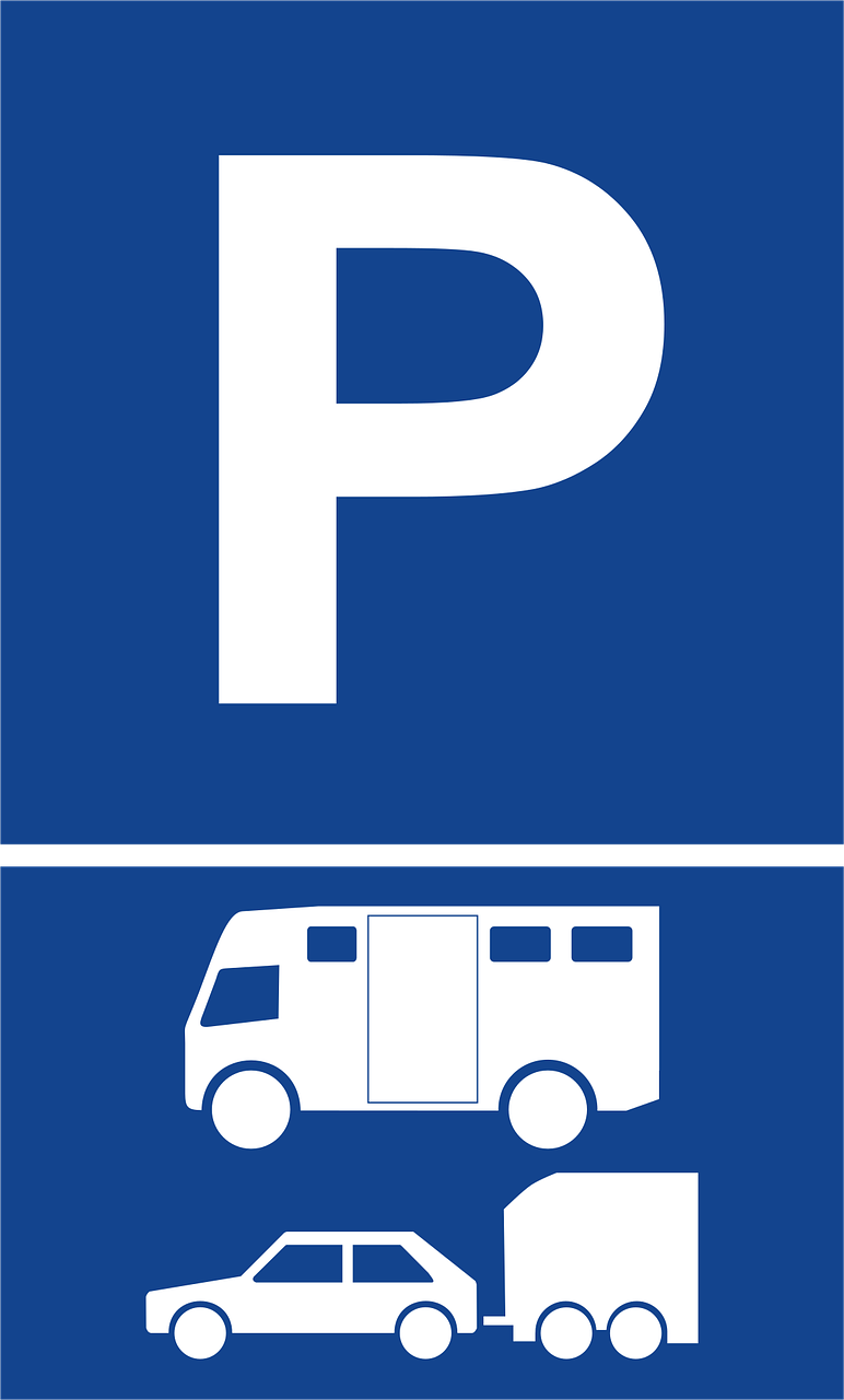 parking sign, parking garage, road sign, sign, vehicle
