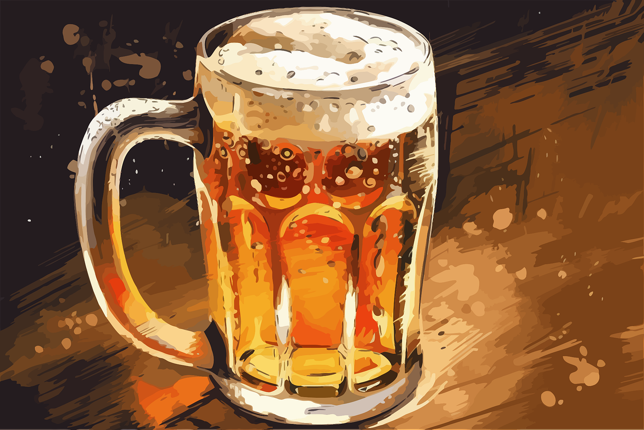ai generiert, bier, glas, pint, trinken, kneipe, tisch, restaurant, alkohol, holz, bar, getränk, erfrischung, bier, bier, bier, bier, bier
