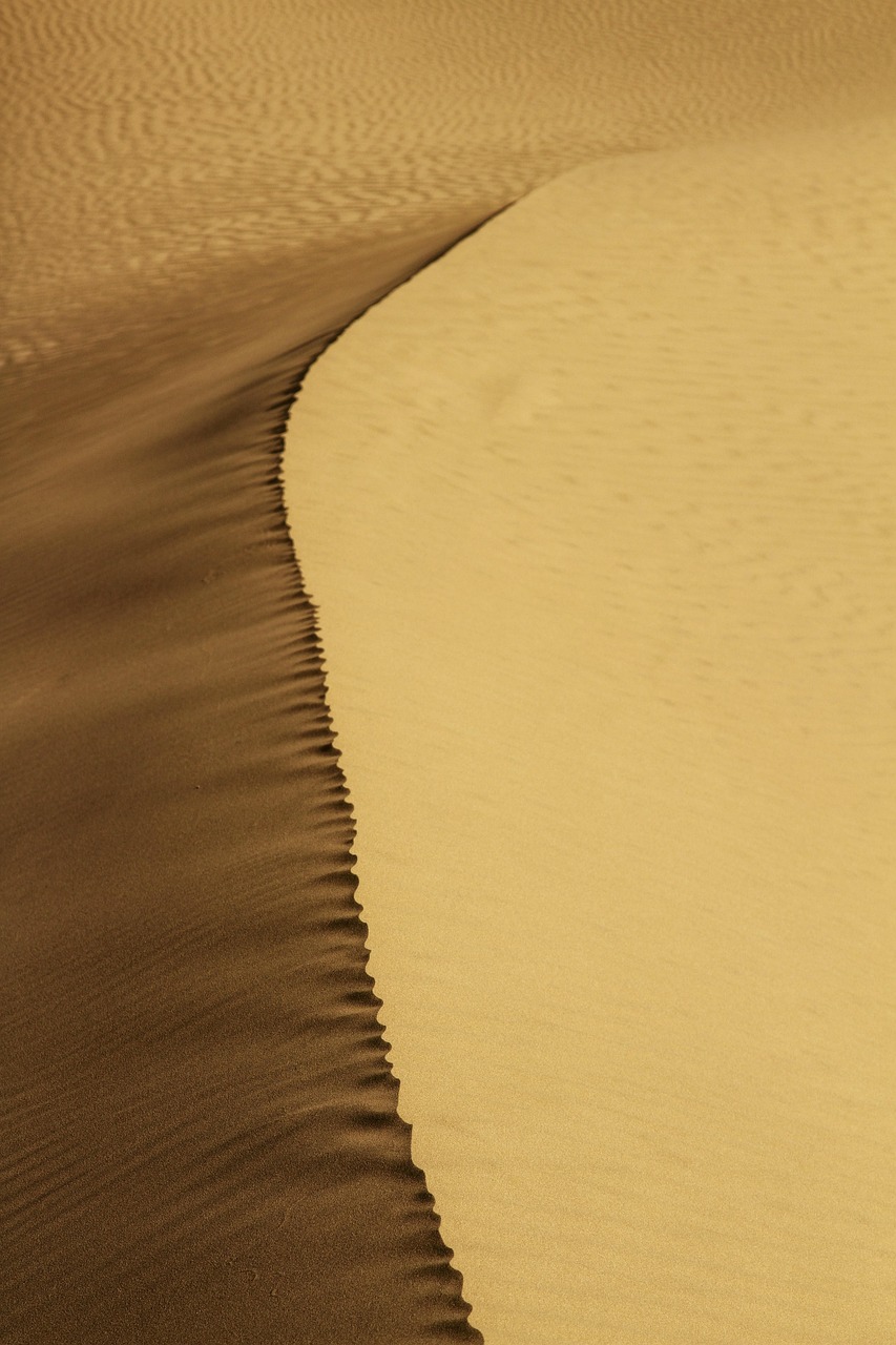 desert, sand, line, minimal, shadow, iran, kashan, travel, nature