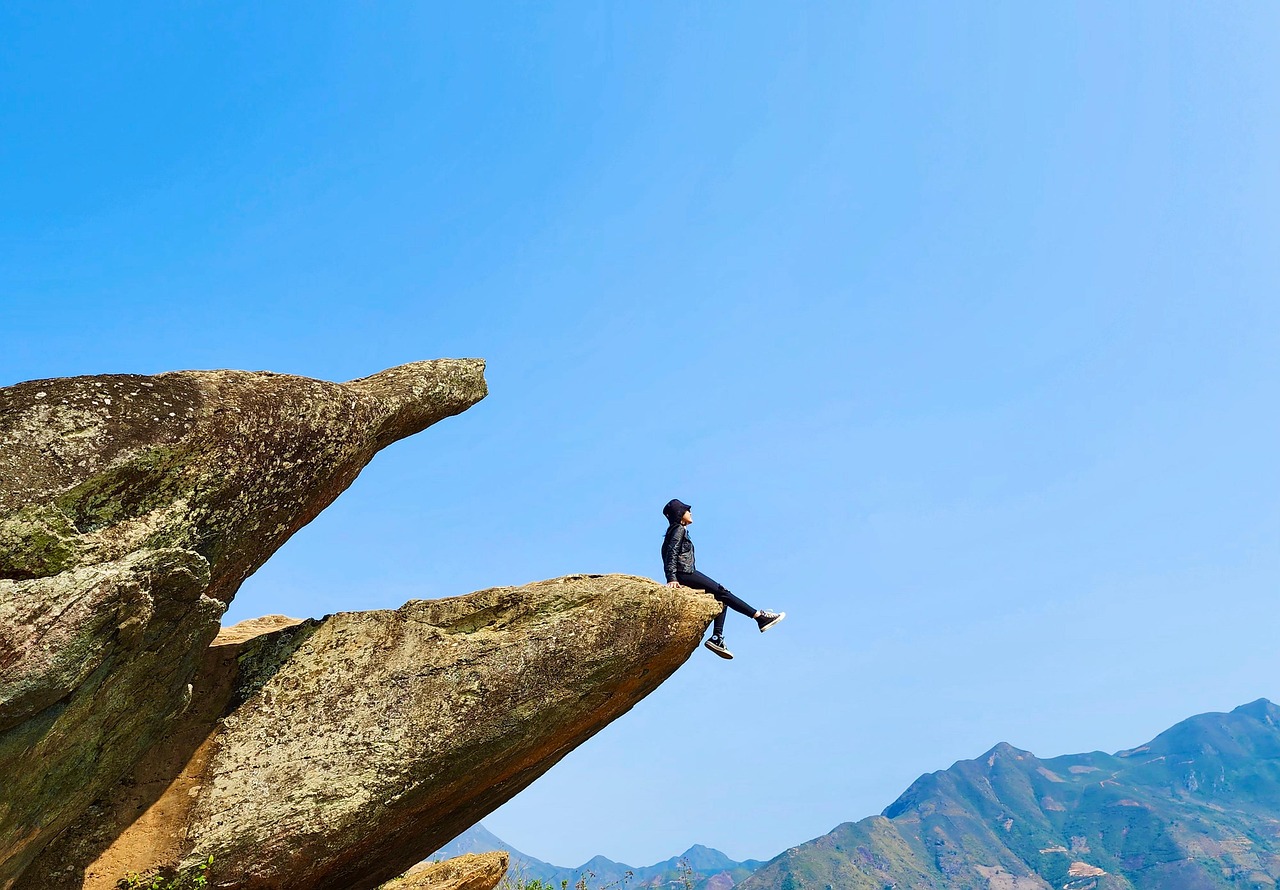 vietnam, sky, dolphin nose, mountain, stone, nature, rock, blue sky, person, sky, sky, sky, sky, sky, mountain, nature, blue sky, person, person