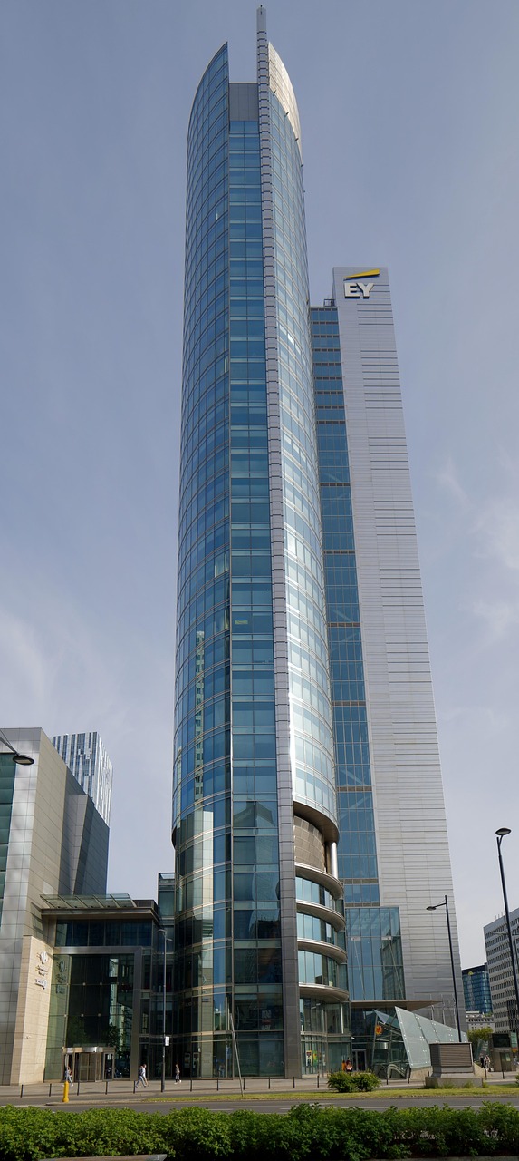 zgârie-nori, clădiri, turnuri, clădiri de birouri, modern, futurist, perspectivă, urban, peisaj urban