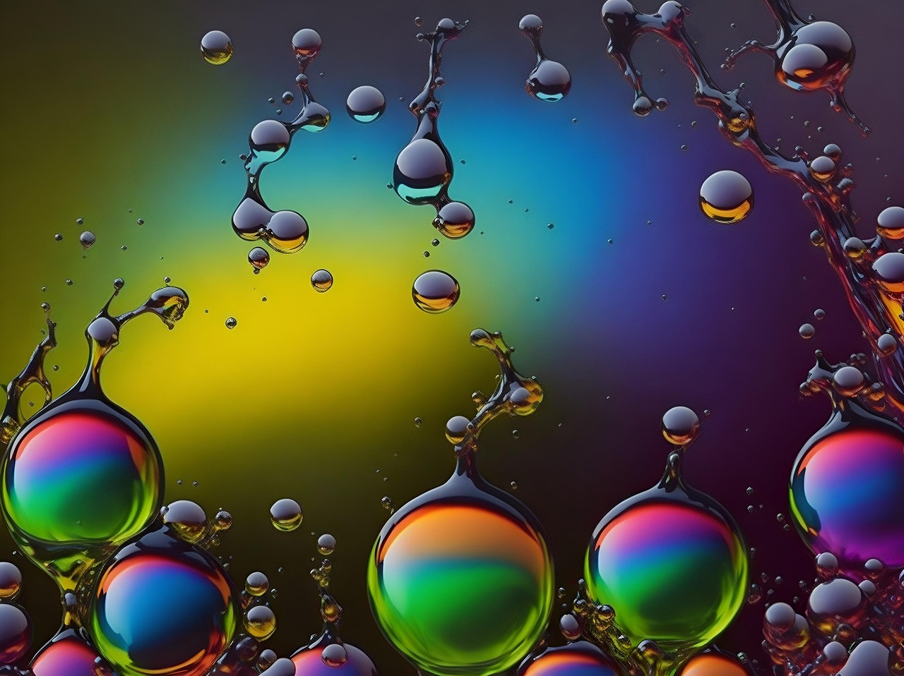 ai generated, bubbles, oil spill, soap bubbles, colorful, background, wallpaper