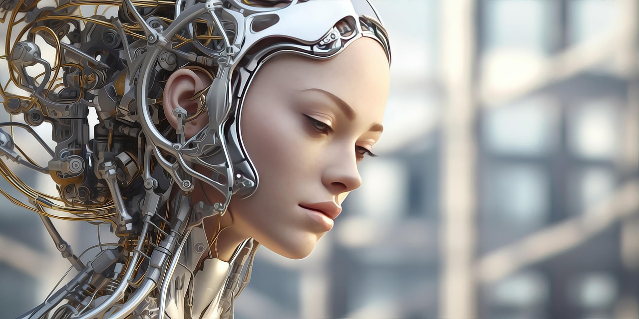 ai generated, cyborg, pneumatic, technology, future, neural network, woman, girl, book cover, fantasy, fiction, futuristic