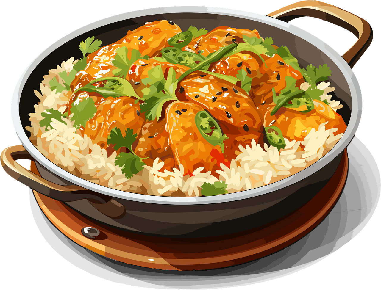 indisch, indien, curry, reis, hähnchen, chicken tikka masala, tikka masala, tikka, indisches curry, kochen, würzen, lecker, mahlzeit, restaurant, abendessen, teller, ai generiert