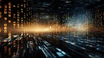 Digital binary code abstract background matrix display technology information tech-savvy computer data network cyberspace programming coding encryption concept cybersecurity matrix background digital matrix binary digits tech world digital world ai generated