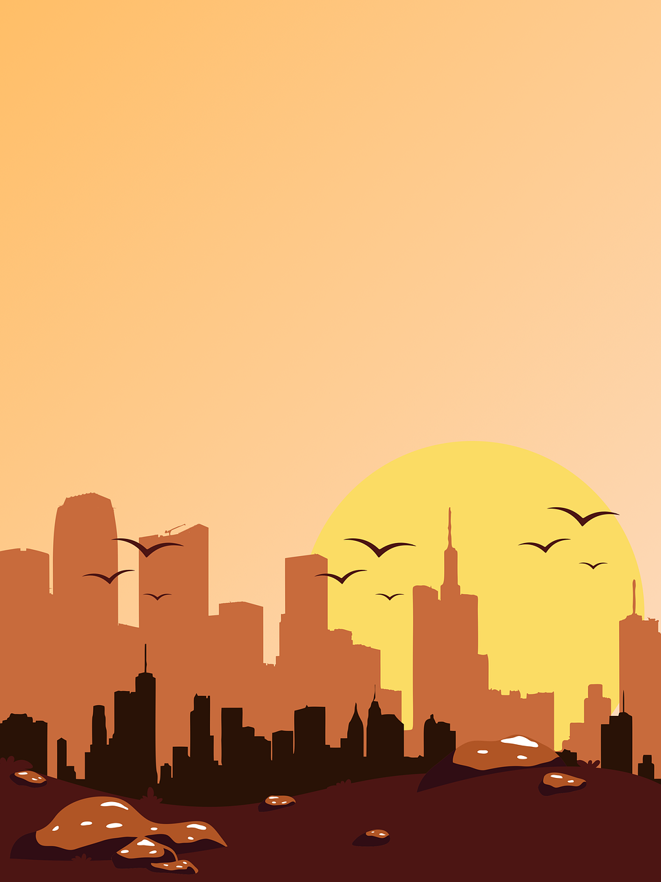 building, city, landscape, nature, hill, sunset, birds, stones, wallpaper, minimalist, art, colorful, city, city, city, city, city, wallpaper, colorful