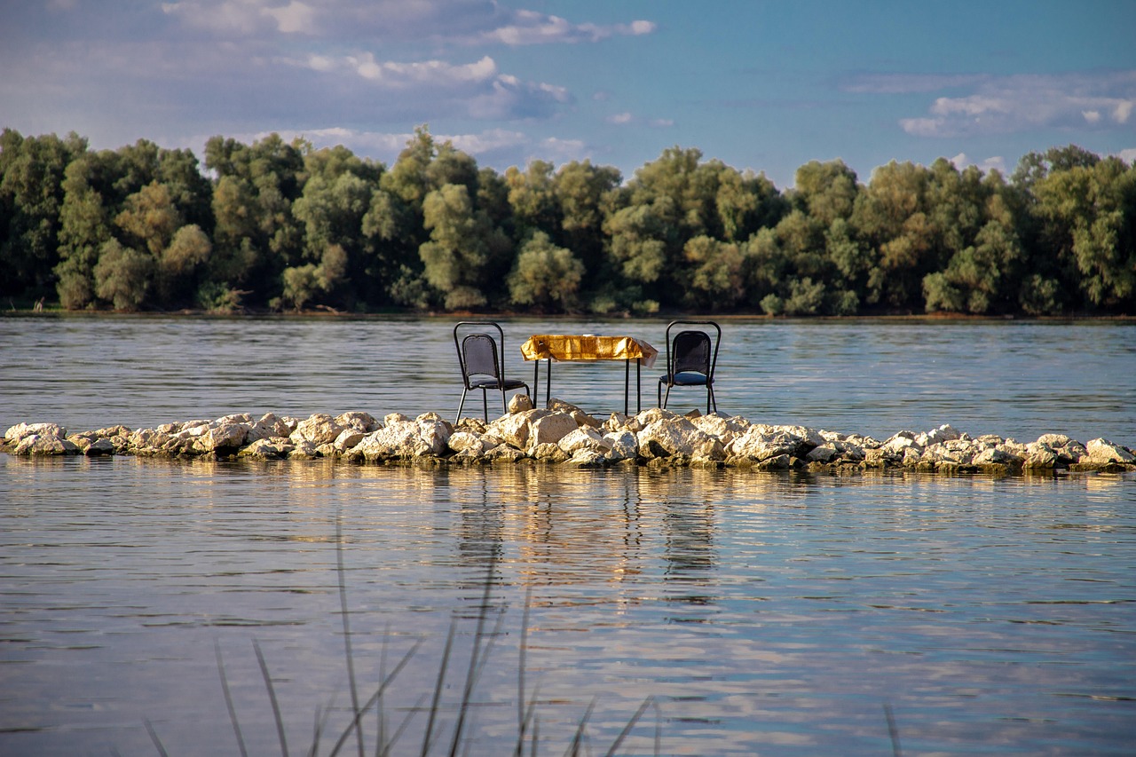 riverside, dining, outdoors, lake, nature, landscape, danube river, zemun serbia