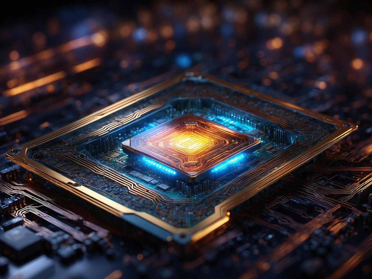 ai generované, procesor, čip, počítač, elektronika, data, technika, tech, hardware, obvody, základní deska, připojení, mikročip