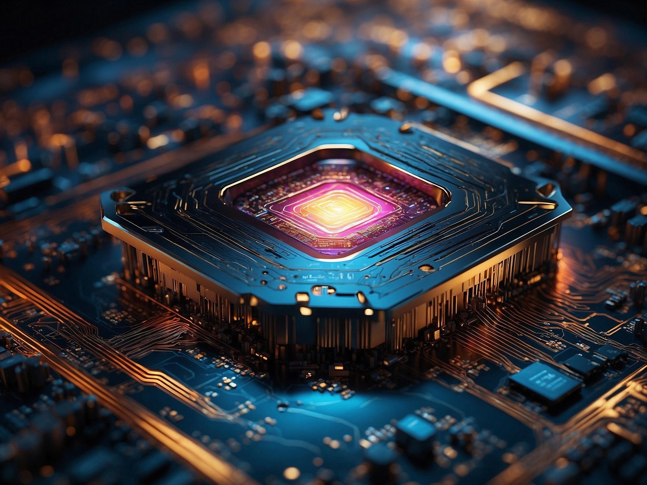 ai generované, elektronika, procesor, čip, počítač, data, technika, tech, hardware, obvody, základní deska, připojení, mikročip