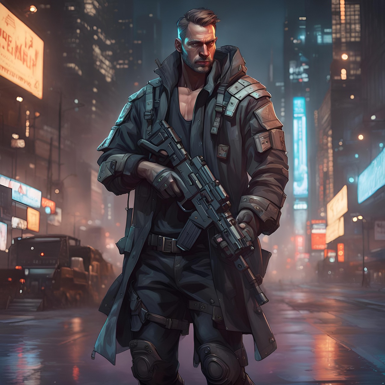ai generated, man, warrior, dead end, comic book, mercenary, killer, soldier, avenger, detective, assassin, murder, fantasy, character
