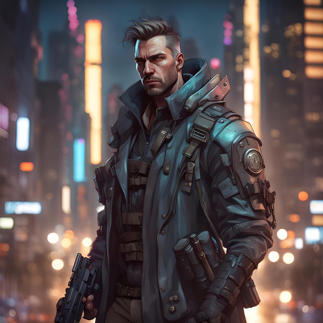 ai generated, man, warrior, dead end, comic book, mercenary, killer, soldier, avenger, detective, assassin, murder, fantasy, character