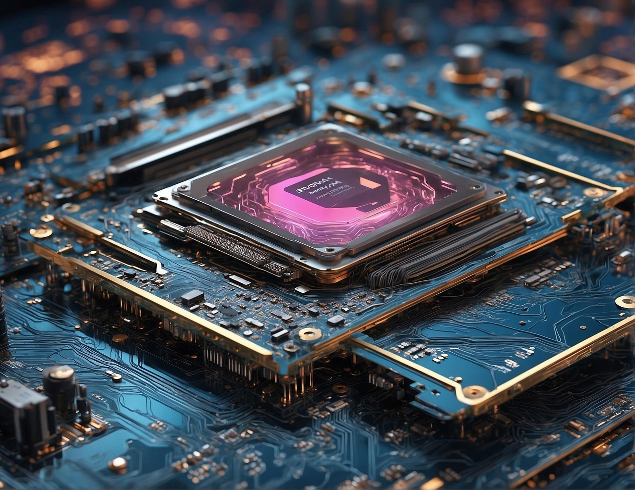 ai generované, procesor, čip, počítač, elektronika, technika, pc, základní deska, hardware, data, mikročip