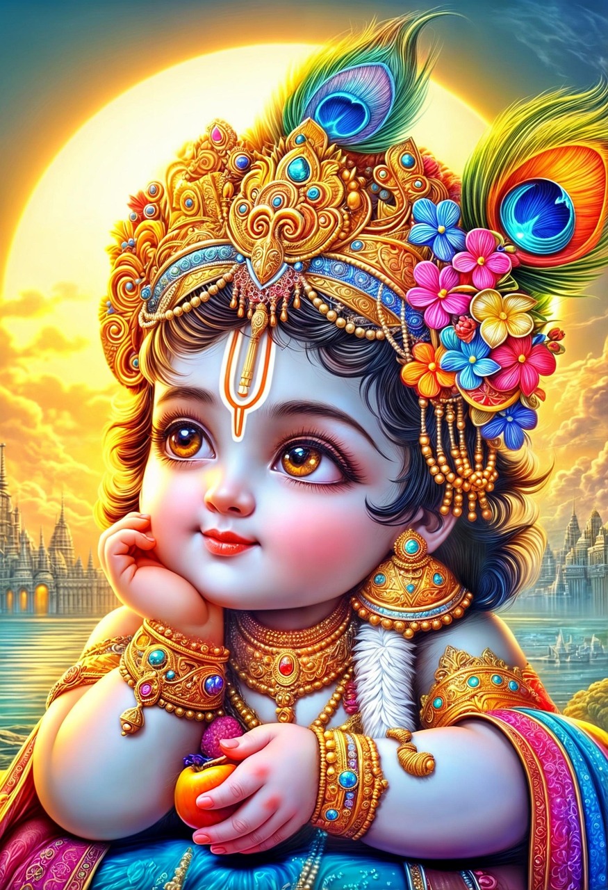 ai generiert, hinduismus, krishna, gott, hindu, vrindavan, indien