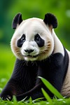 Ai generated panda bear bamboo mammal big panda china