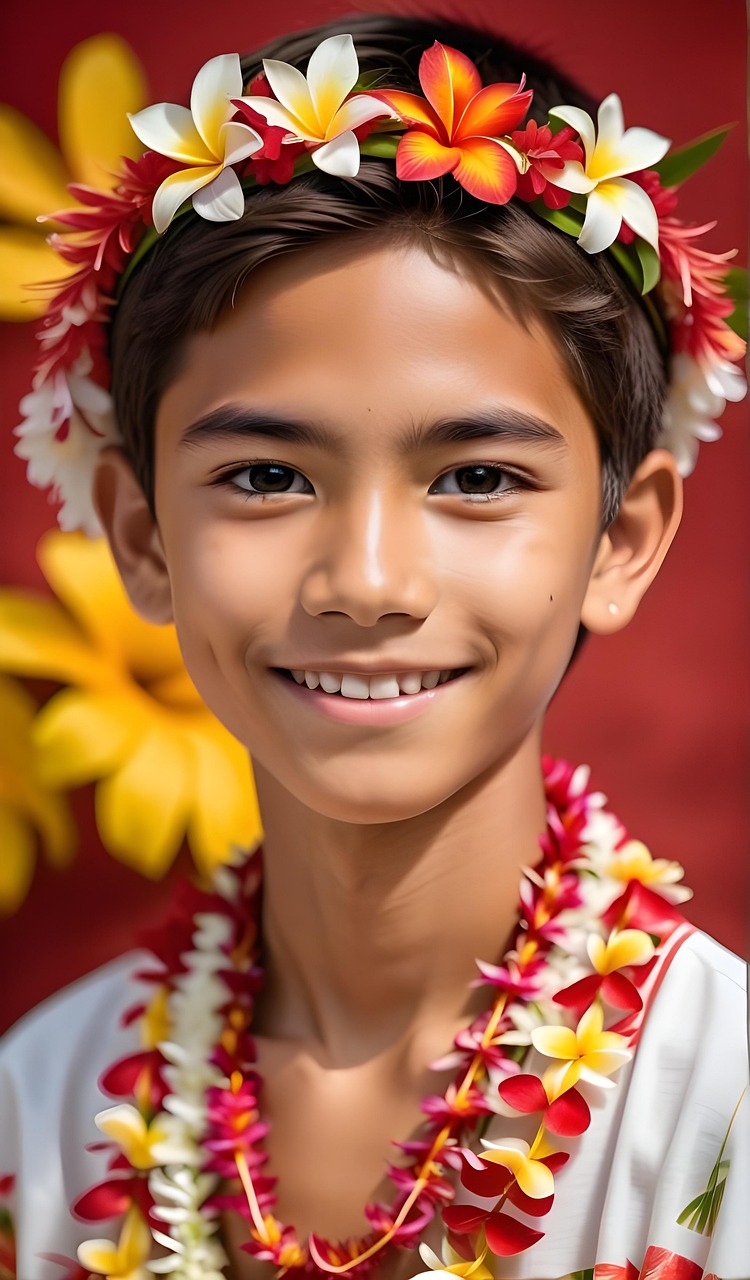 hawaiisch, polynesisch, ozeanien, vereinigte staaten, blumenkranz, lei, paradiesinsel, ach geschaffen
