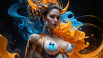 Woman girl female cyborg robot android sci-fi futuristic future newwr ai generated