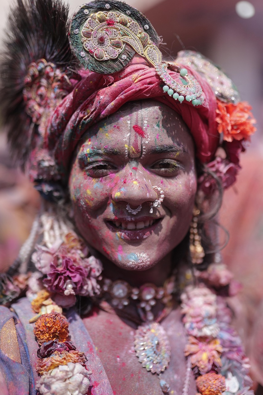 vrindavan, mathura, krishna, barsana, holi, festival, menschen, menge, indisch, kultur, religion, asien, religiös, spiritualität