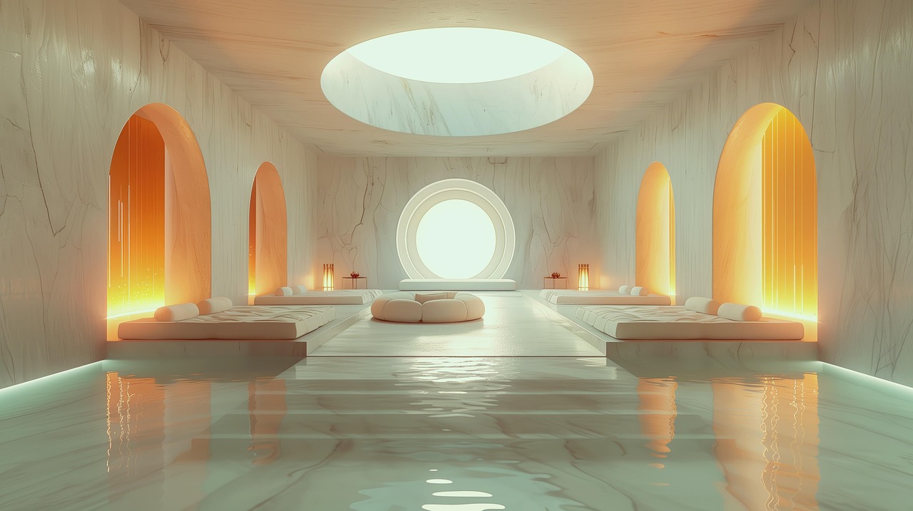 uzay, boş, spa, havuz, açık, minimalist, su havzası, gerçeküstü, arka fon, kopyalama alanı, simetrik, tasarım, kapak fotoğrafı, iç tasarım, yeniden yaratma, rahatlamak, sanat, zemin, temiz, basit, oluşturmak üzere, sunmak, ilham, haber, yapay zeka oluşturuldu