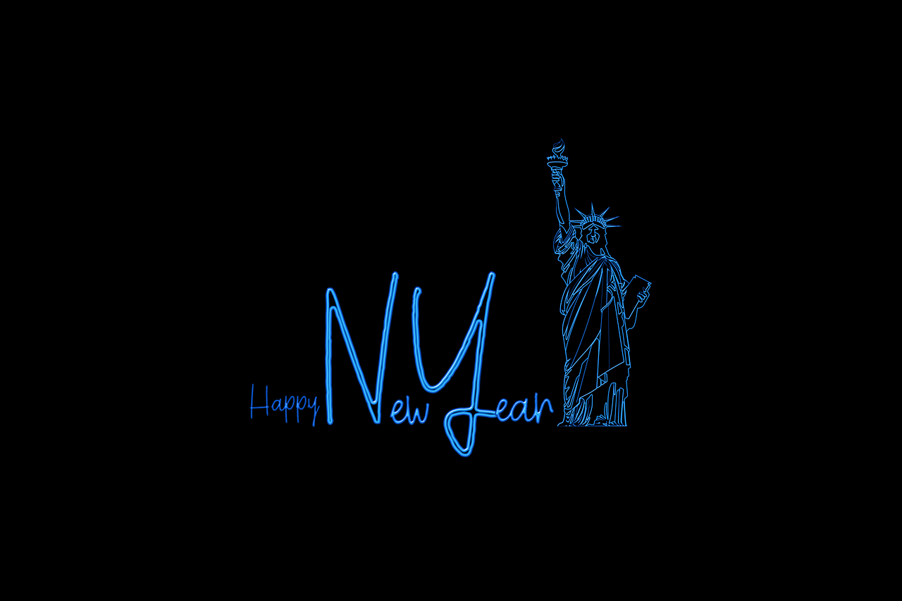 happy new year, new york, statue of liberty, liberty, usa, america, monument, 2025