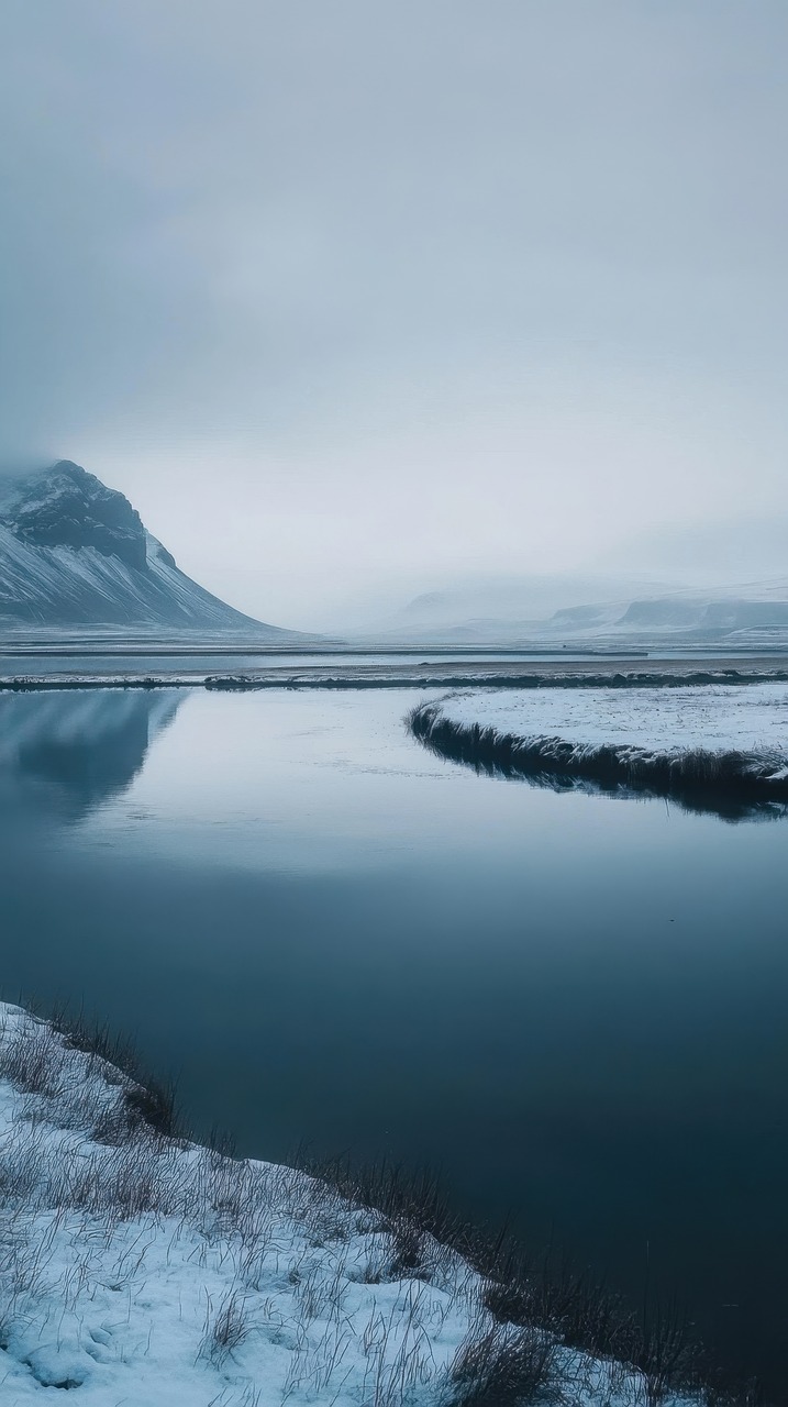 ai genereret, flod, vinter, natur, landskab, udendørs, miljø, sø, sne, kold, bjerge, himmel, sæson, tapet