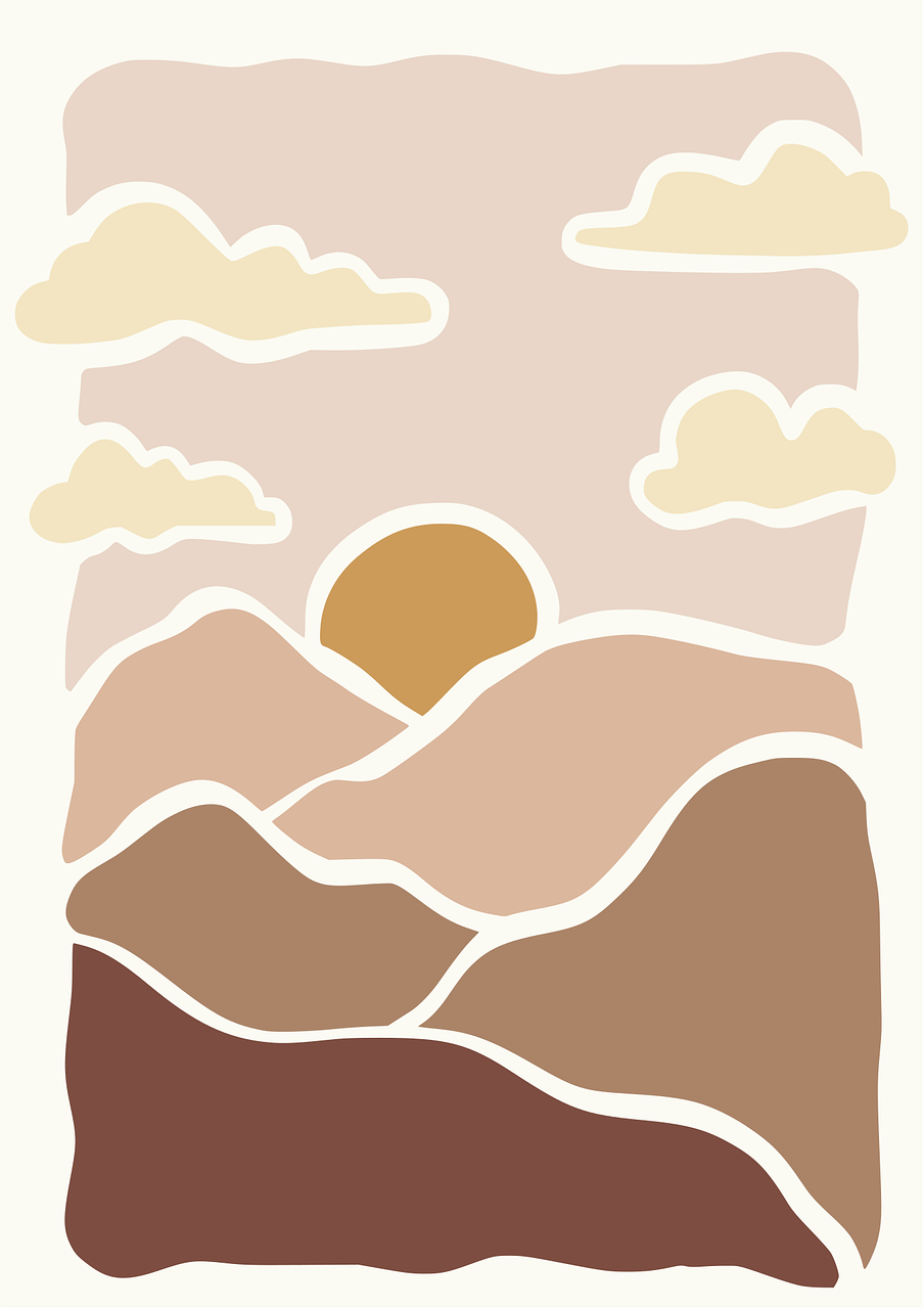 montagna, mare, forma, bella carta da parati, estate, sole, tramonto, struttura, sfondo, astratto, arte, spiaggia, colore, colorato, contemporaneo, arredamento, disegno, grafico, paesaggio, natura, oceano, organico