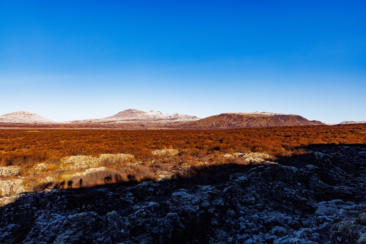 góry, podróż, badanie, na dworze, islandia, niebo, sceniczny, natura, krajobraz