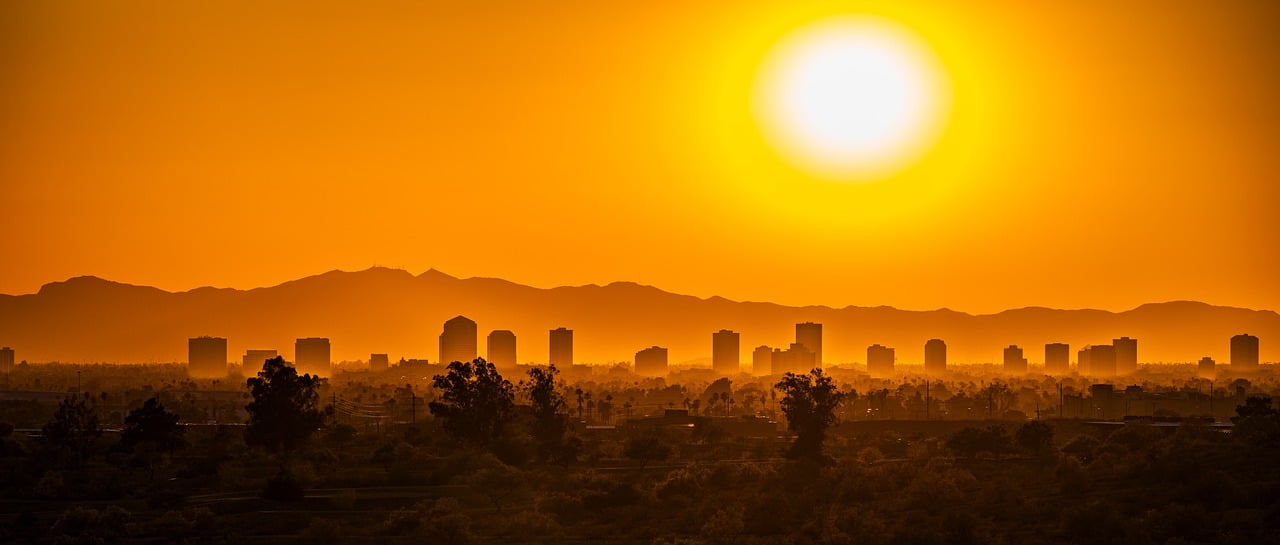 phoenix, pôr do sol, natureza, crepúsculo, panorama, deserto, luz