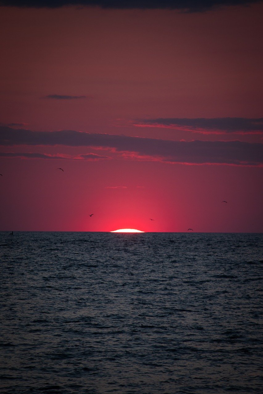 sonnenuntergang, natur, himmel, landschaft, dämmerung, strand, horizont, wasser, ai generiert