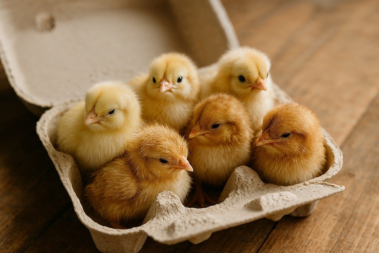 ai generated, chicks, fluffy, cute, newborn, yellow, brown, delicate, tiny, adorable, soft, vulnerable, young, hatchlings, innocent, sweet, small, feathery, lively, fragile, curious
