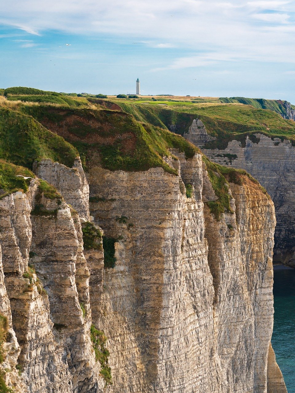 coast, etretat, normandy, alabaster coast, cliff, sea, landscape, water, rock, nature, france