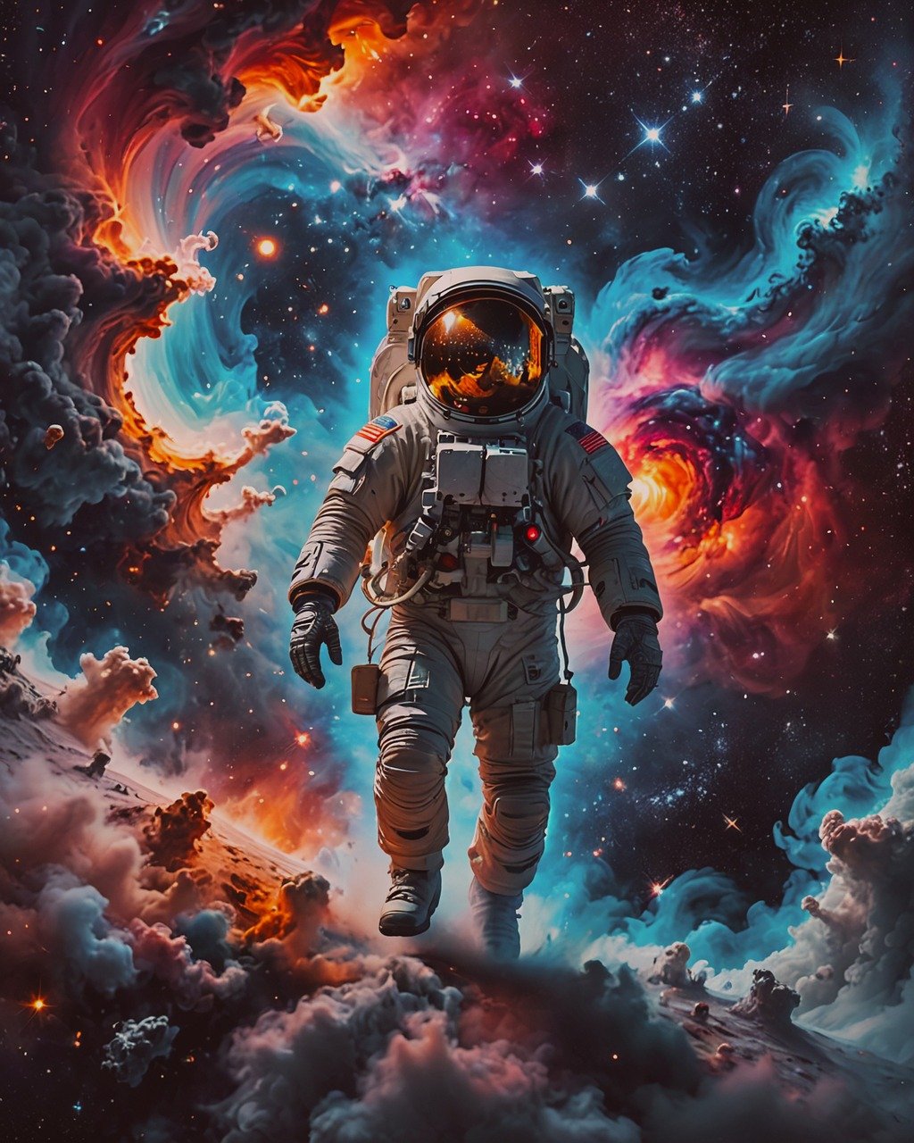 astronaut, space, universe, spacesuit, space travel, planet, galaxy, nasa, science, spaceman, ai generated, space exploration, spacewalk, dream