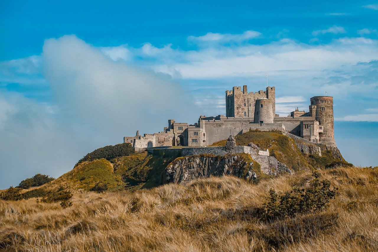 castle, coast, architecture, fortress, building, hill