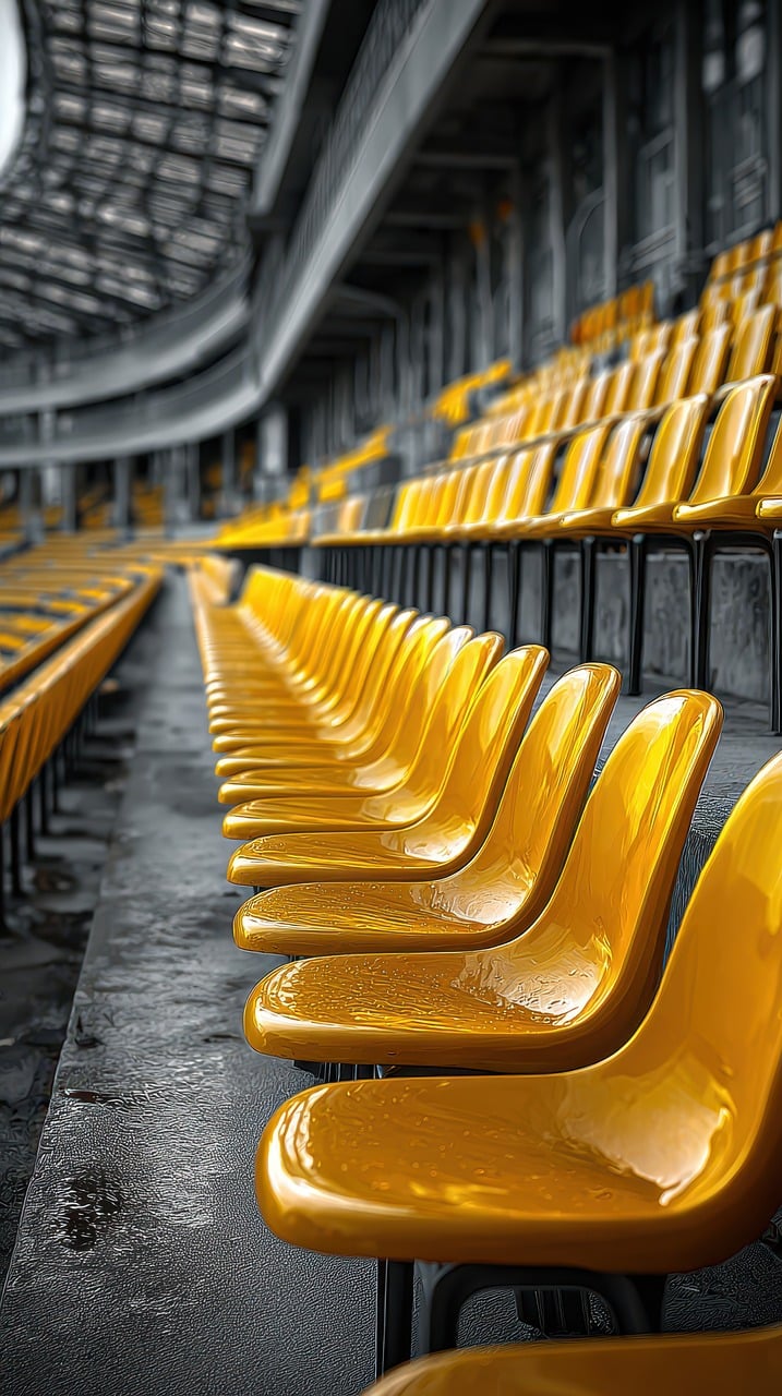 stadiu, scaune, galben, modern, sport, anticipare, eveniment, rânduri, glistening, gol, entuziasm, proiecta, arhitectura, arena, mulțime, locul de desfăşurare, vizualizare, gama, urban, facilităţi, ai generat