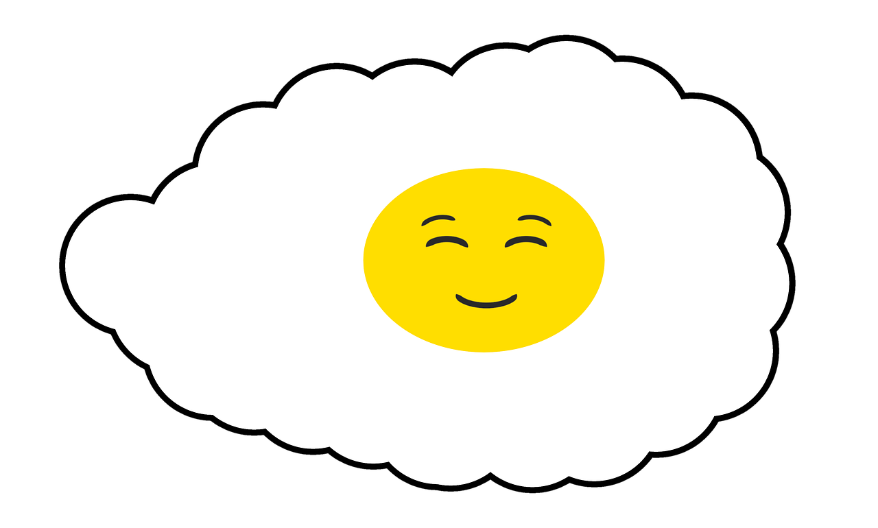 egg, food, protein, breakfast, healthy, yolk, tasty, meal, yummy, fried, morning, nourishment, vitamins, fresh, cooked, diet, delicious, cartoon, cute, smiling, cutout