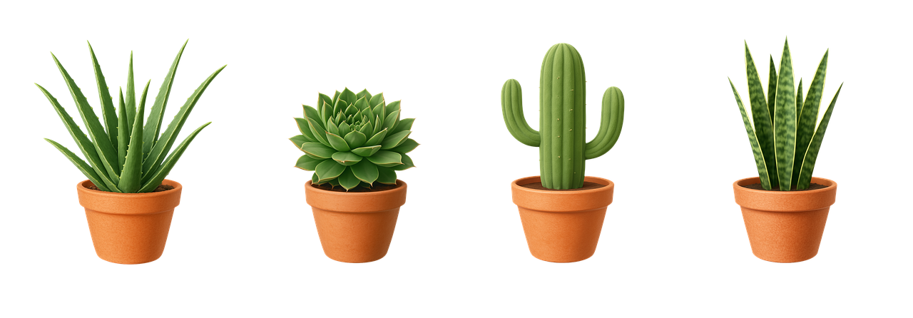 ai generated, succulents, cactus, aloe, snakeplant, potted, terracotta, green, indoor, plant, nature, minimal, home, gardening, botanical, decor