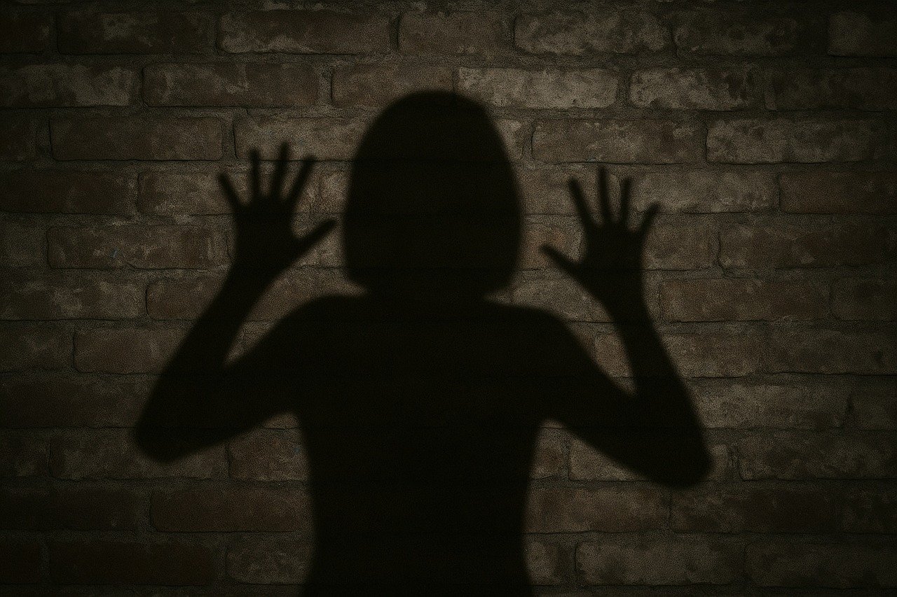 shadow, silhouette, person, hands, wall, brick, dark, mysterious, fear, trapped, hidden, eerie, spooky, anonymous, ghostly, alone, impression, shape, mystery, ai generated