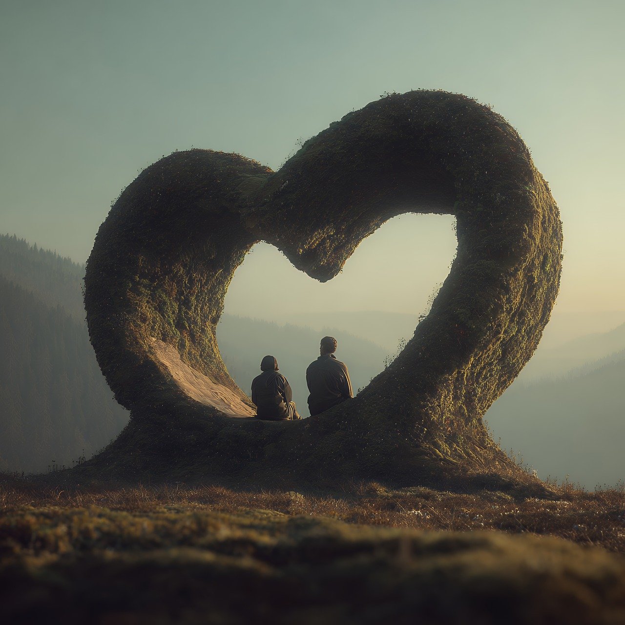 ai generated, heart, rock, formation, sunset, silhouette, nature, landmark, romantic, scenic, landscape, outdoors, mountain, love, symbol, travel, destination, geology, shape, atmospheric, evening, dusk, golden, backlit, adventure