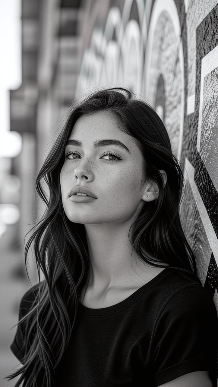 woman, thoughtful, gaze, beautiful, striking, monochrome, face, elegant, expression, model, grace, classic, photography, style, timeless, female, portrait
