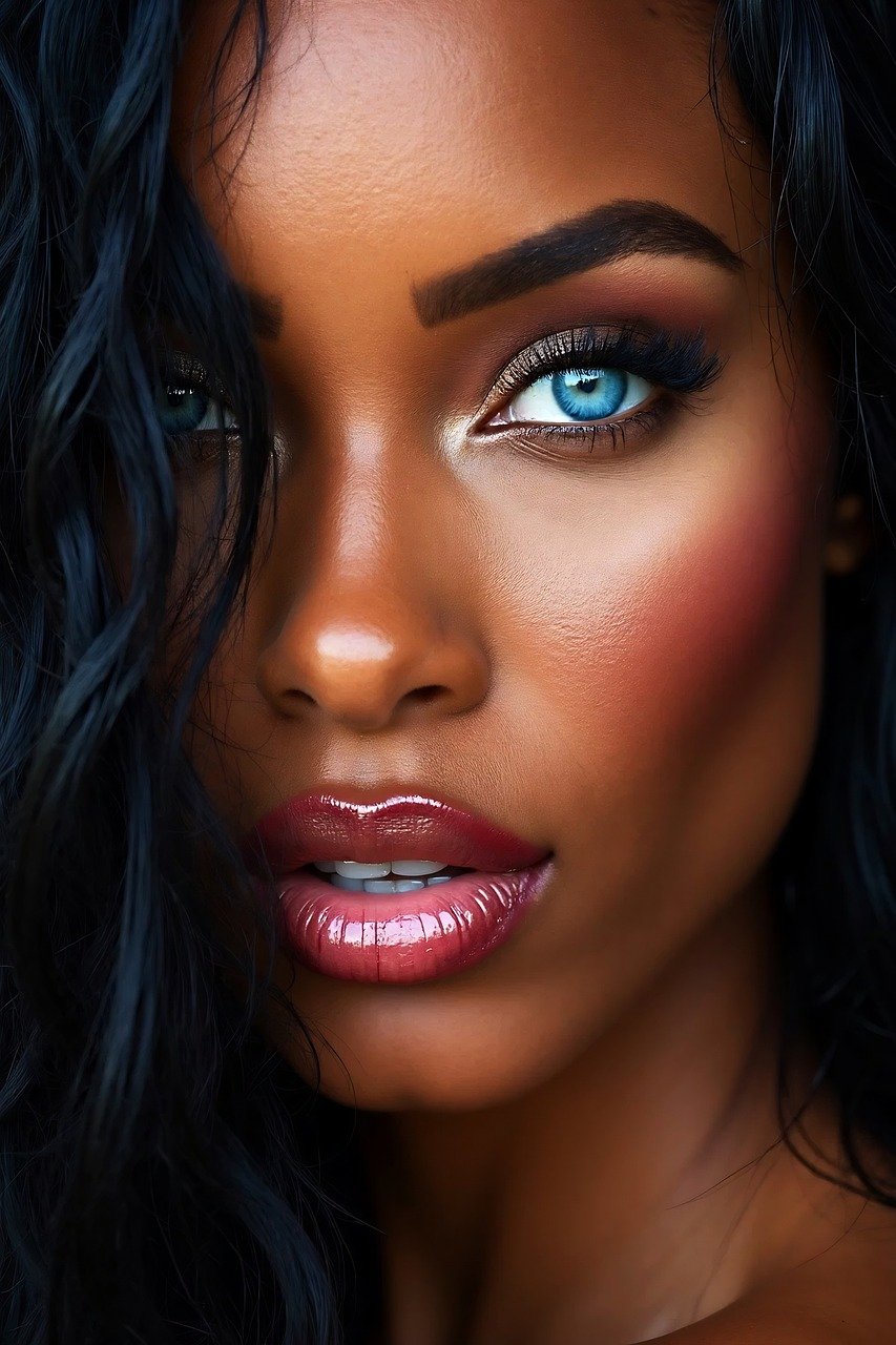 ai generated, woman, female, face, style, hair, goddess, fantasy, glamorous, fashion, model, makeup, elegant, lips, hairstyle, attractive, cosmetics, portrait