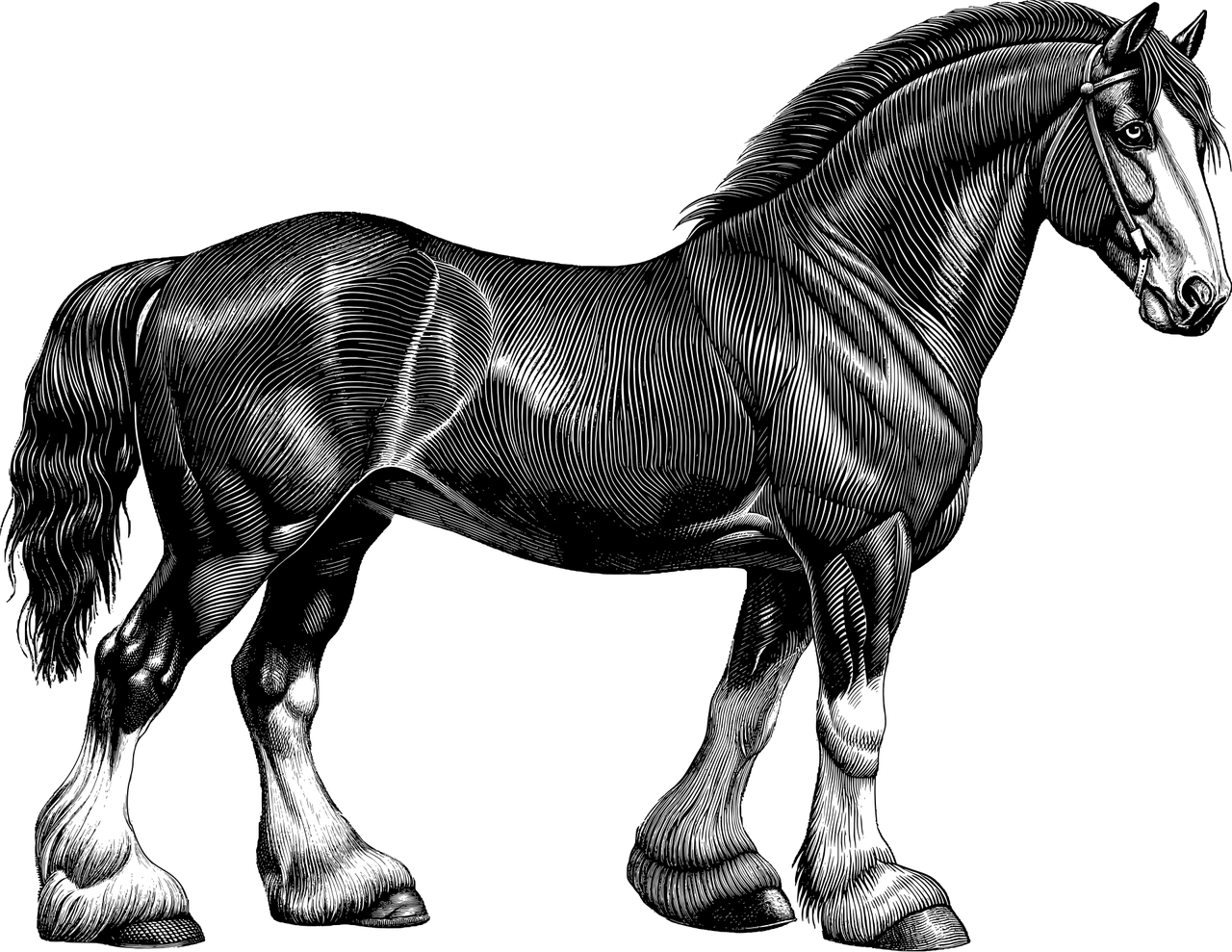 horse, animal, pony, equine, equestrian, mammal, line art, ai generated