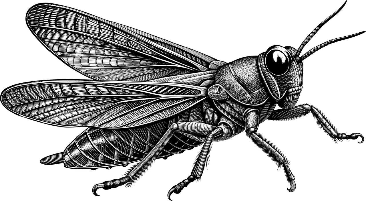 ai generated, grasshopper, insect, bug, nature, locust, cricket, animal, line art