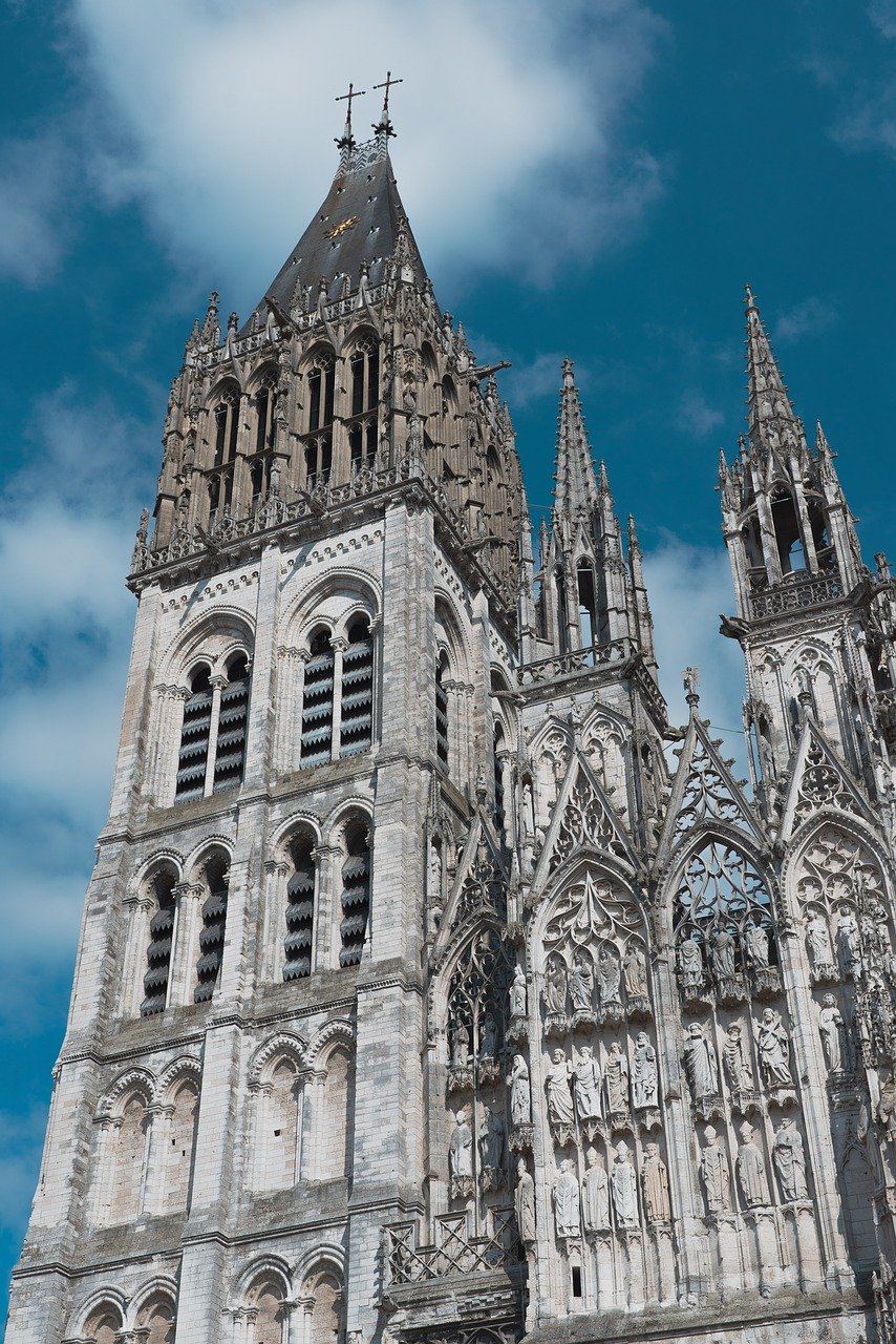 rouen cathedral, cathedral, church, architecture, historical, gothic, rouen, normandy