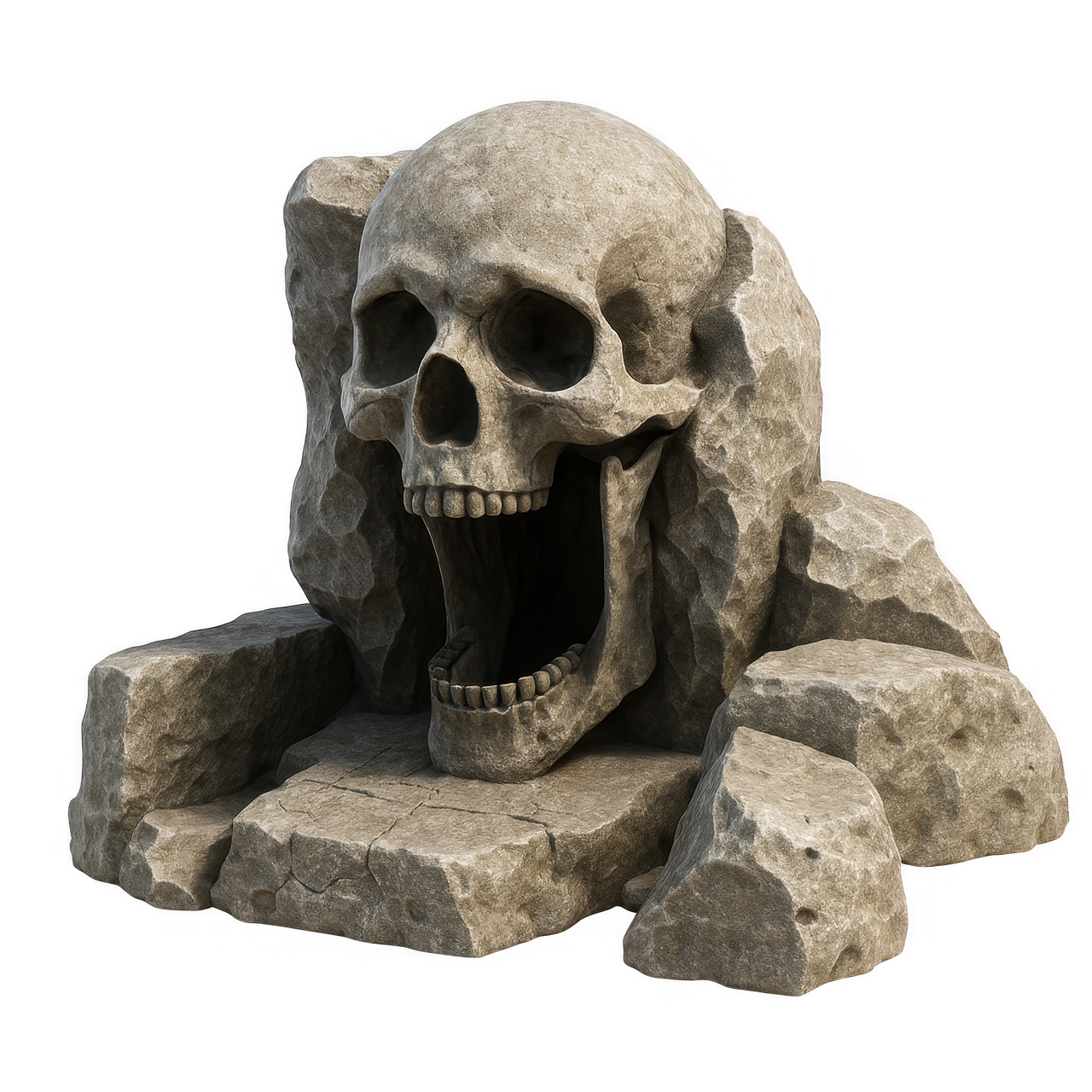 stone skull, scary monument, skull statue, gothic skull, fantasy stone skull, spooky sculpture, horror skull, skull in rock, creepy statue, haunted skull, fantasy game asset, skull cave entrance, ancient skull monument, stone carving skull, evil skull, skull landmark, gothic design, eerie statue, fantasy horror, old stone skull, scary entrance, dark fantasy prop, skull ruin, ai generated