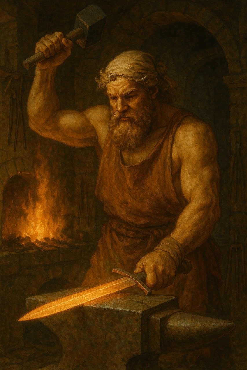 blacksmith, forge, greece, history, mythology, god, ai generated