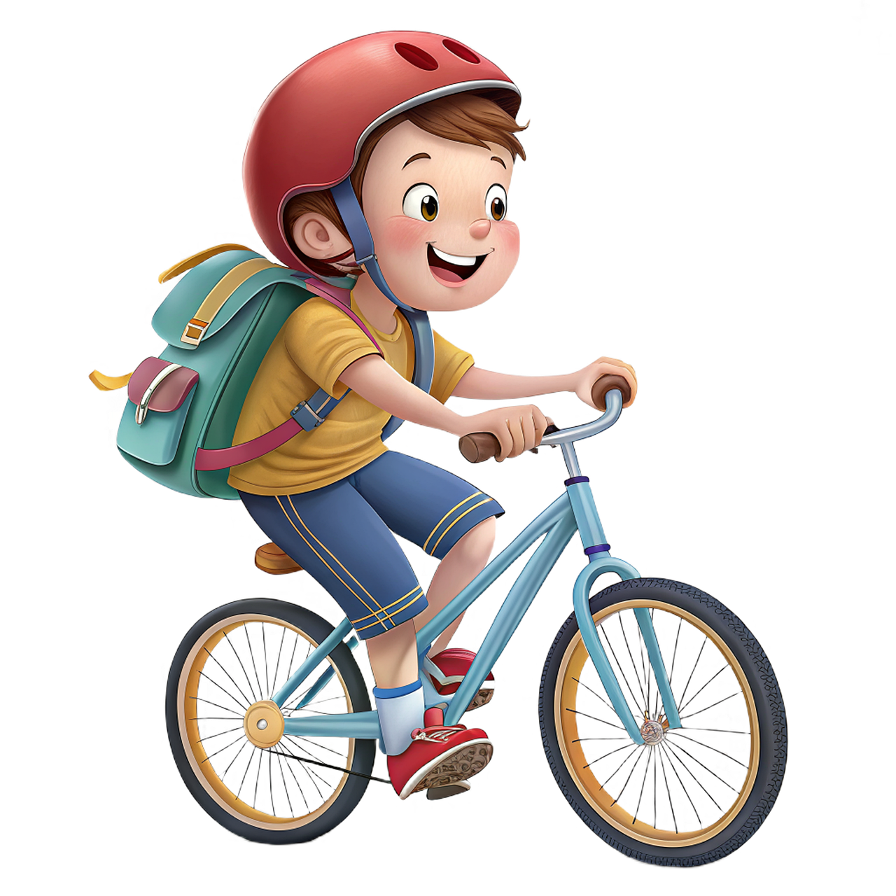 boy, baby, teen, childhood, smile, school, learn, education, bicycle, transport, wheels, kids, trip, ai generated
