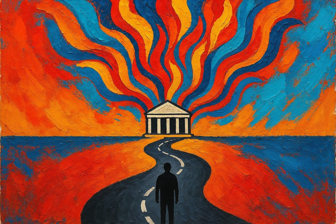 building, university, knowledge, education, learning, history, future, path, student, intellect, wisdom, progress, colorful, abstract, journey, inspiration, mind, thinking, science, art, ai generated