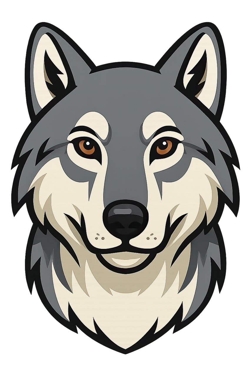 wolf, nature, animal, mammal, canine, wildlife, portrait, fur, high resolution, sticker, ai generated